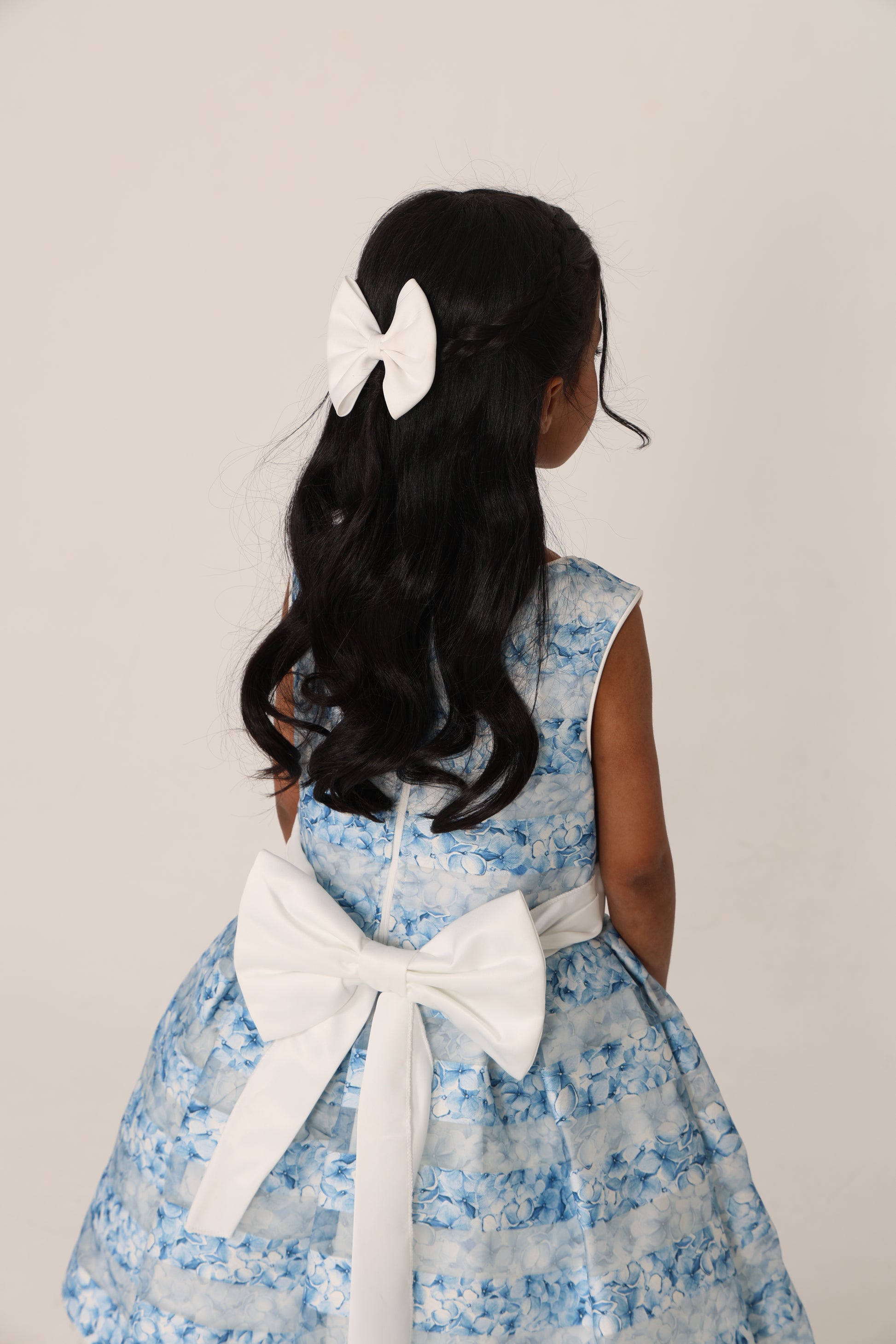 Elegant blue floral dress