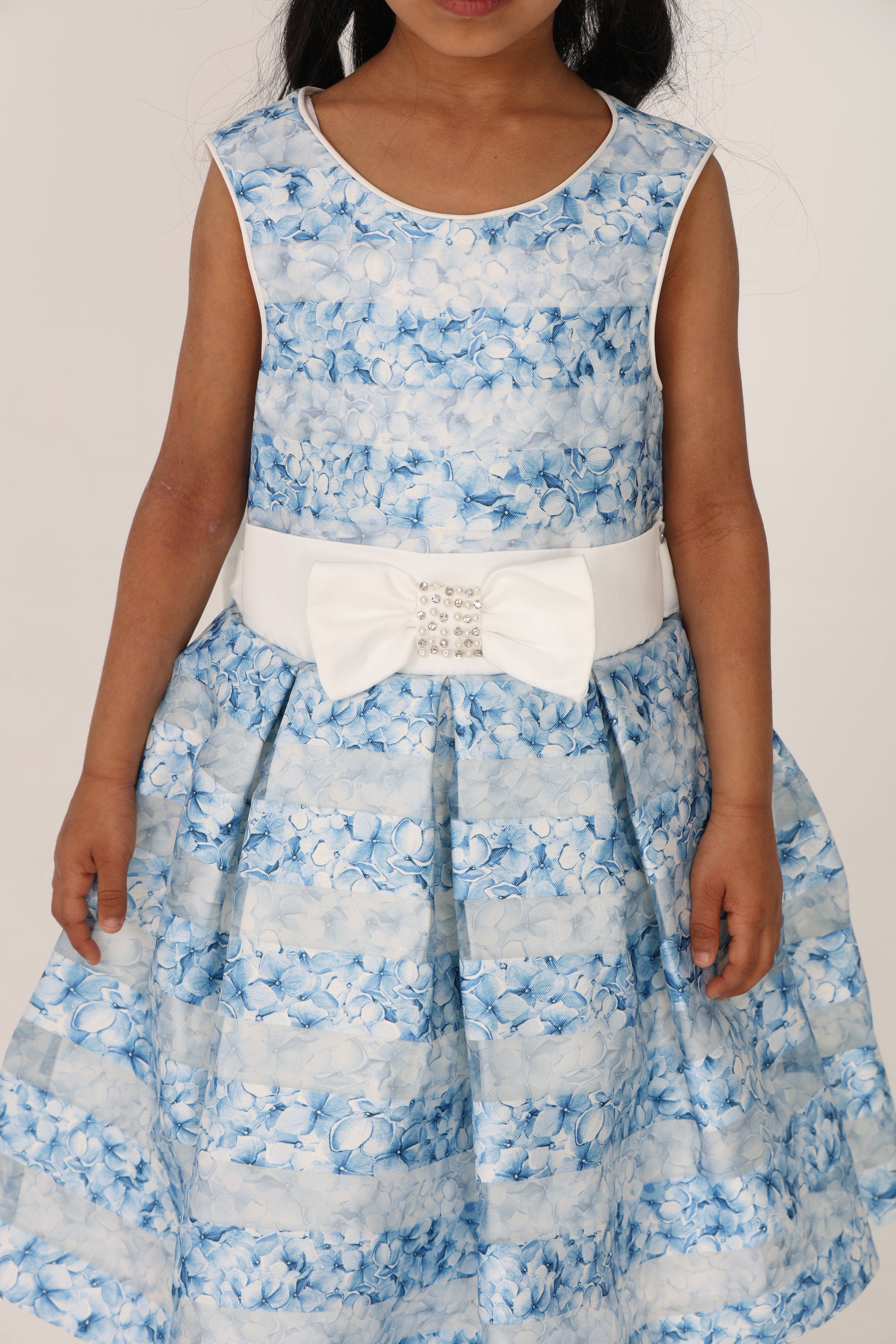 Elegant blue floral dress