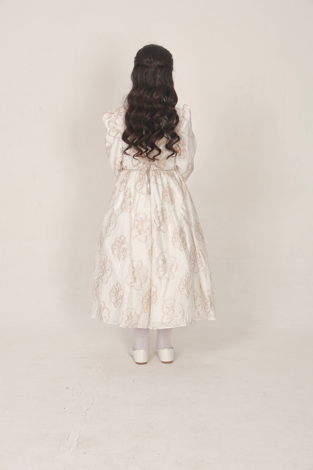 Ivory Dress with Gold Embroidered Details