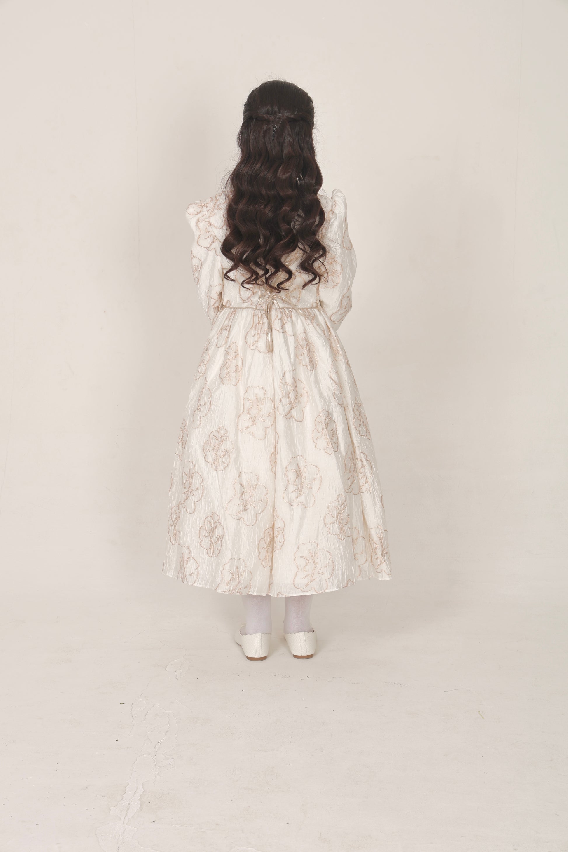 Ivory Dress with Gold Embroidered Details
