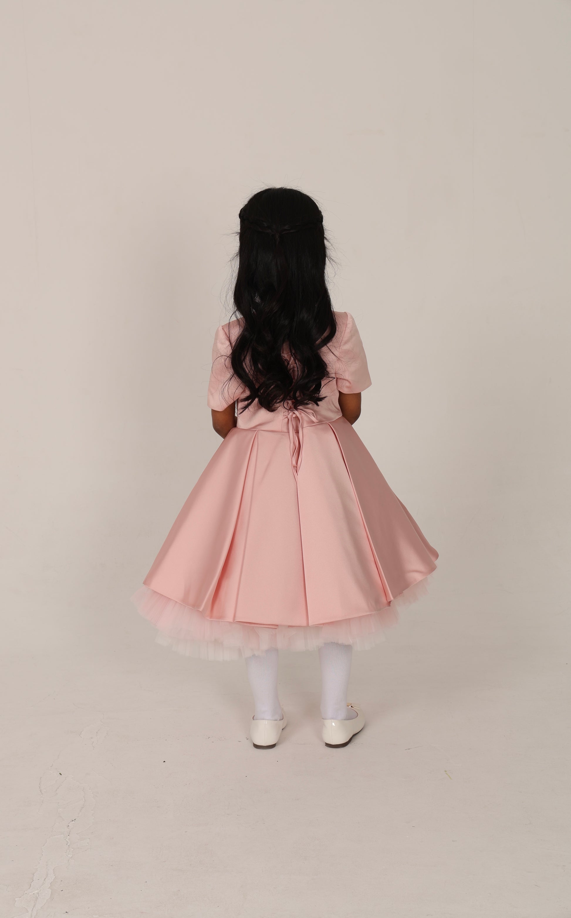 Blush Dress with 3D Flowers & Butterflies
