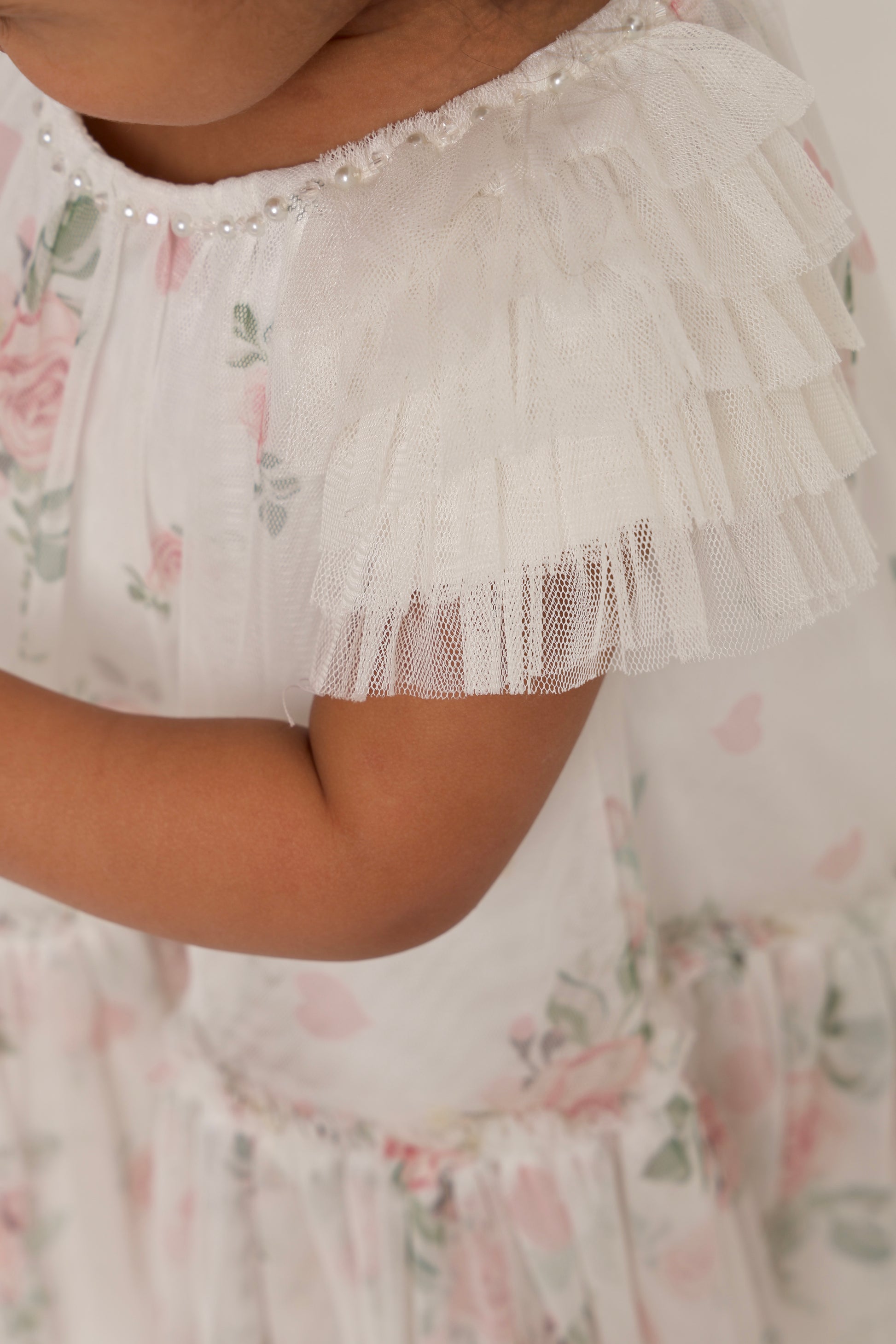 Floral Dress with Delicate Ruffle Details