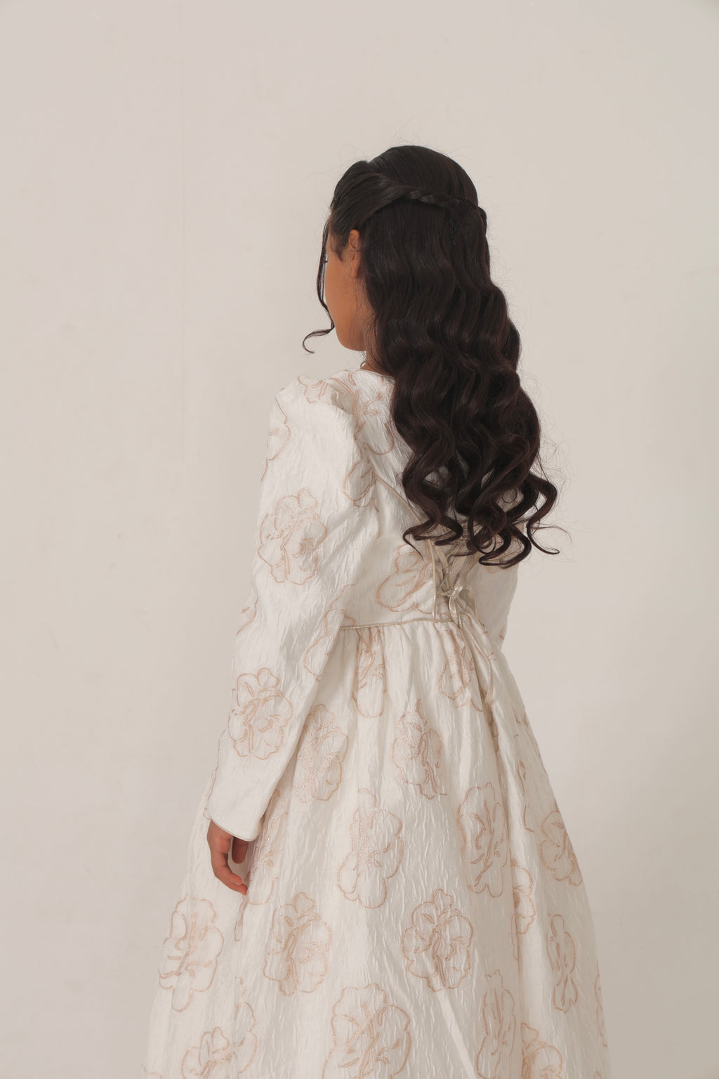 Ivory Dress with Gold Embroidered Details