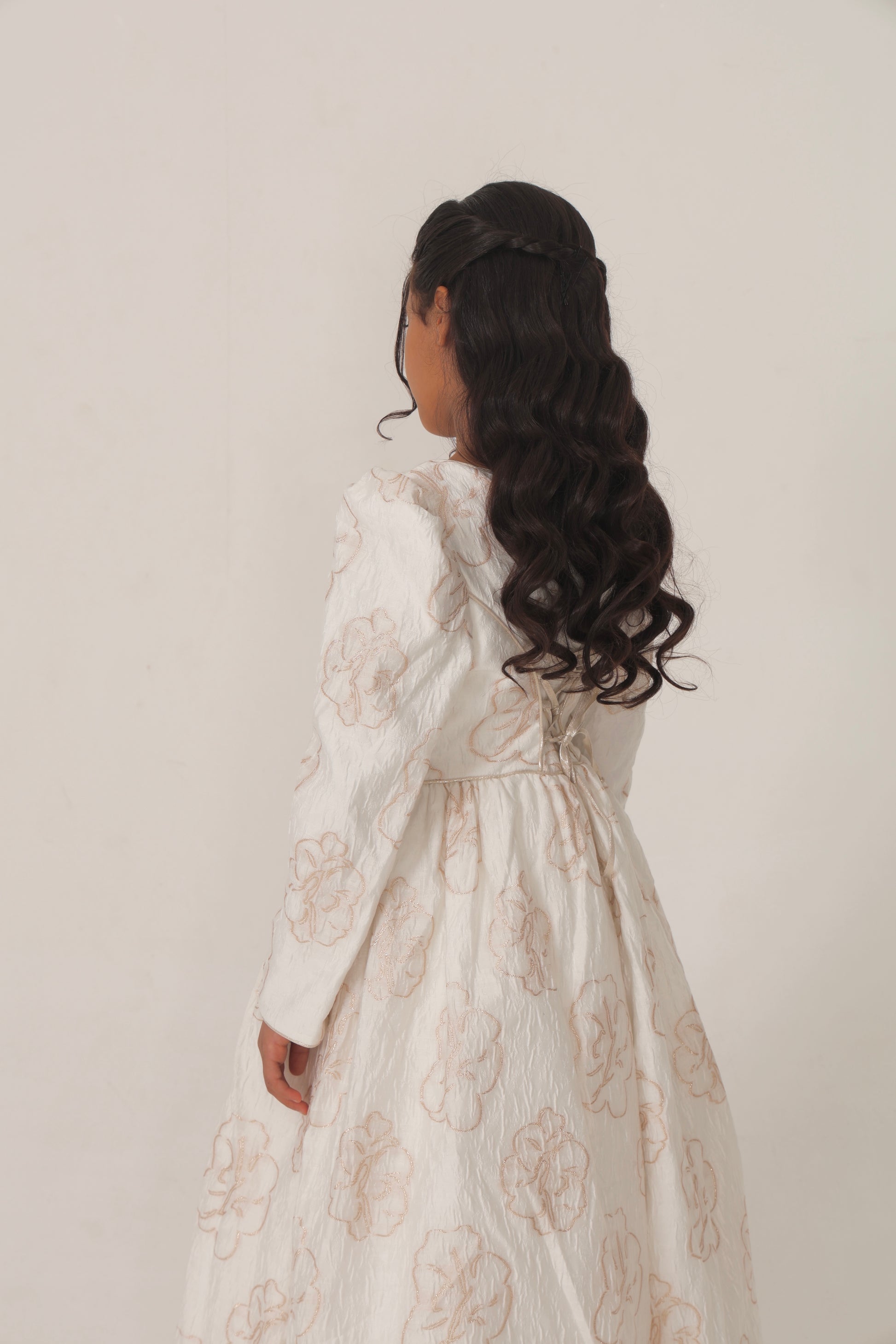 Ivory Dress with Gold Embroidered Details