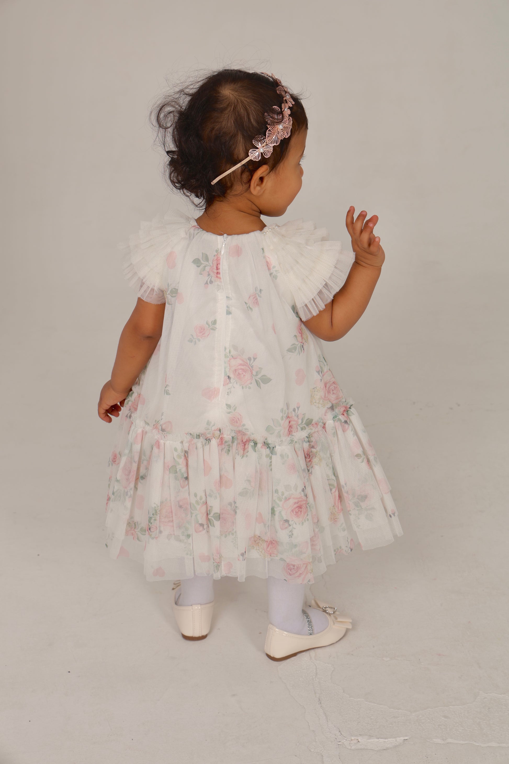 Floral Dress with Delicate Ruffle Details