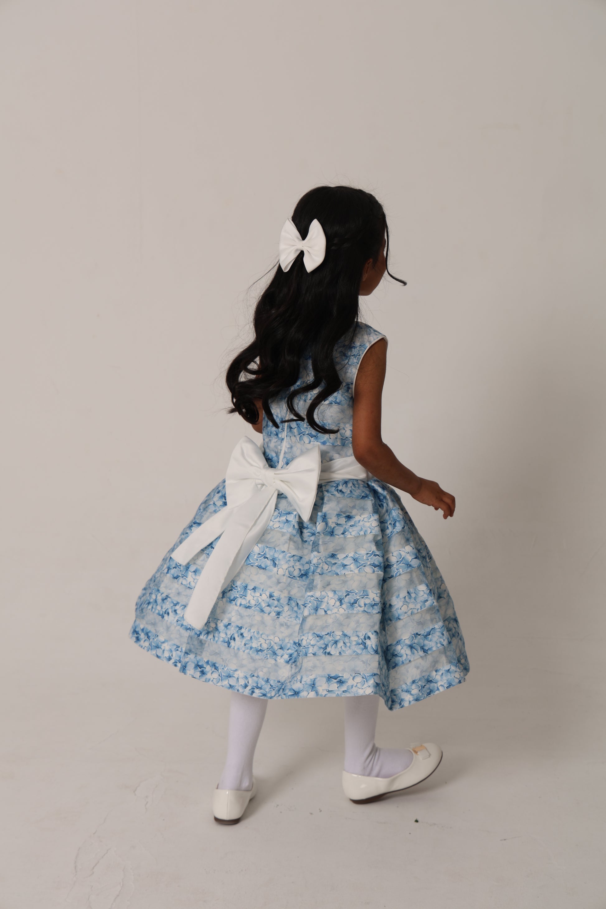 Elegant blue floral dress