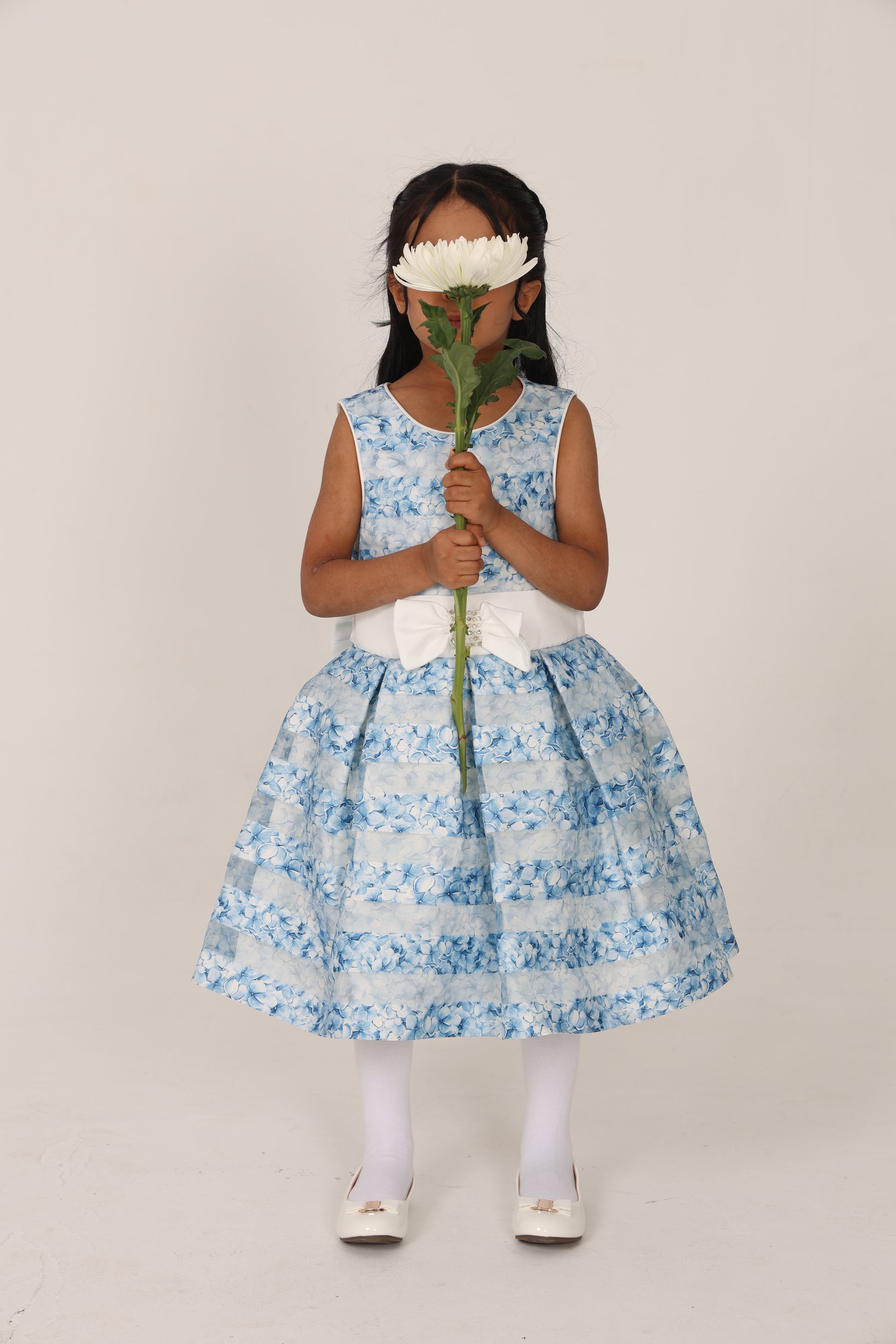 Elegant blue floral dress