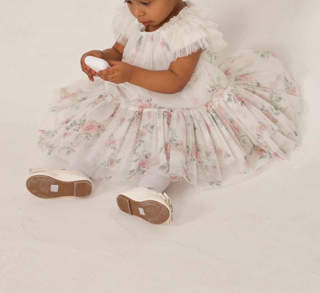 Floral Dress with Delicate Ruffle Details